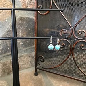 Latch hang Turquoise and silver earnings